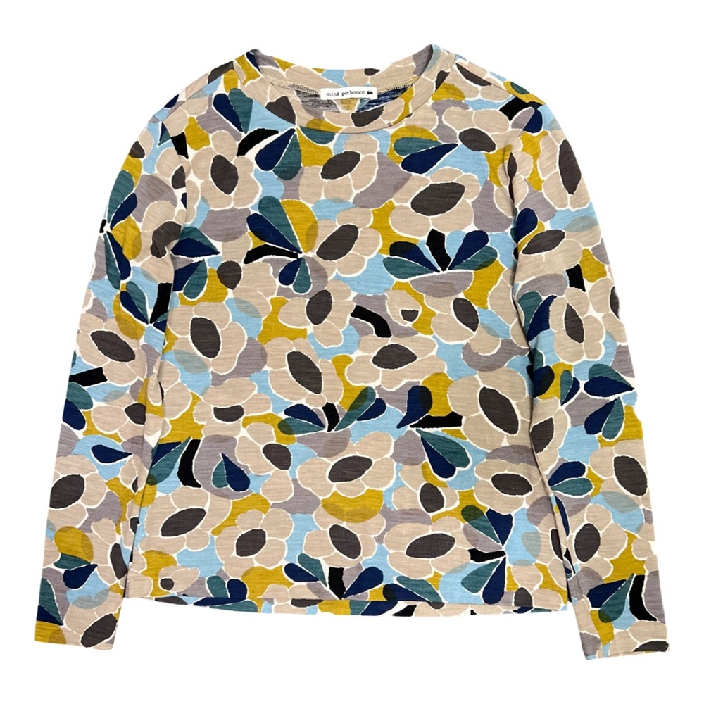 Mina Perhonen Flowerscope Knit Wool Sweater Multicolor Crew Neck Size 38 M